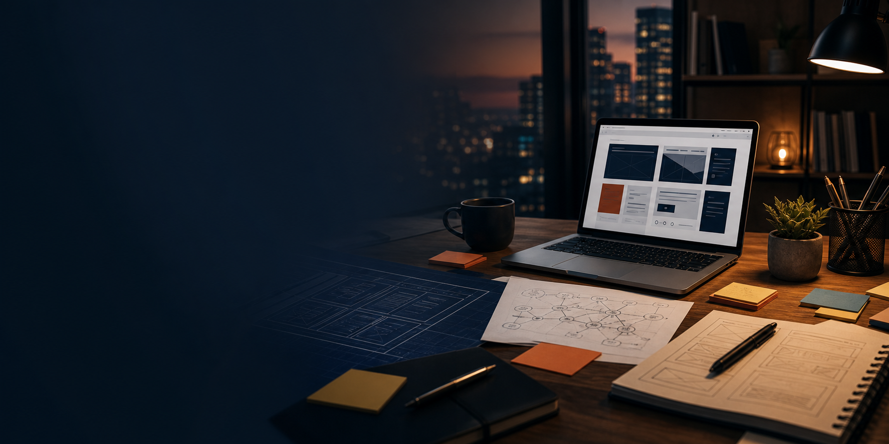 Custom digital foundation shown across laptop and planning tools